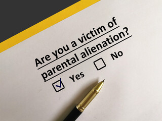 paper that says are you a victim of parental alienation