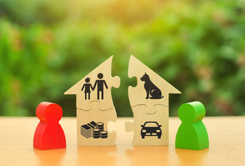 wooden blocks to imply property division